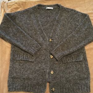 Zara Cardigan Grey Size S Oversized Fit